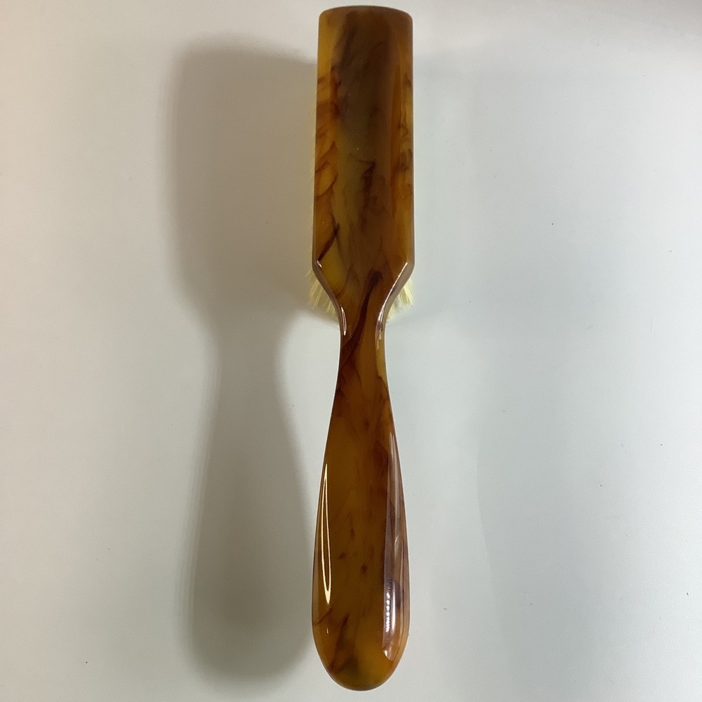 Avon Natural Bristle Hair Brush 8" Butterscotch Dark Caramel Swirl w/ Box VTG - Picture 4 of 12